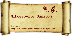 Mikoszovits Gaszton névjegykártya